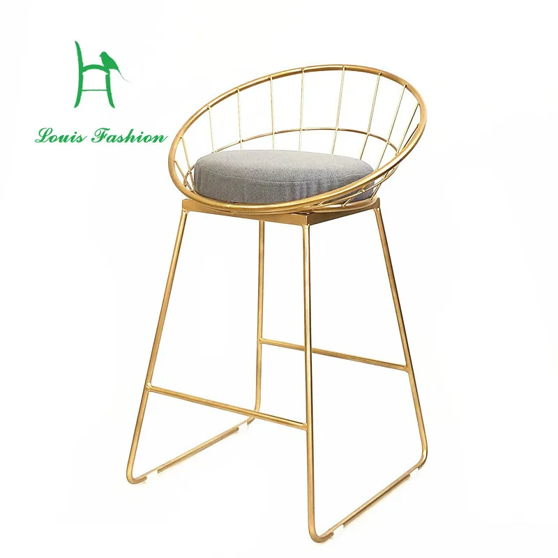 Louis Модные Простые барные стулья Железный барный стул золотой современные