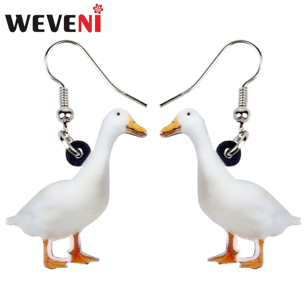 WEVENI Acrylic Snowy Duck Quacker Fowl Earrings Big Long Dangle Drop Novelty Farm Animal Jewelry For Women Girls Teens Wholesale
WEVENI Acrylic Snowy Duck Quacker Fowl Earrings Big Long Dangle Drop Novelty Farm Animal Jewelry For Women Girls Teens Wholesale