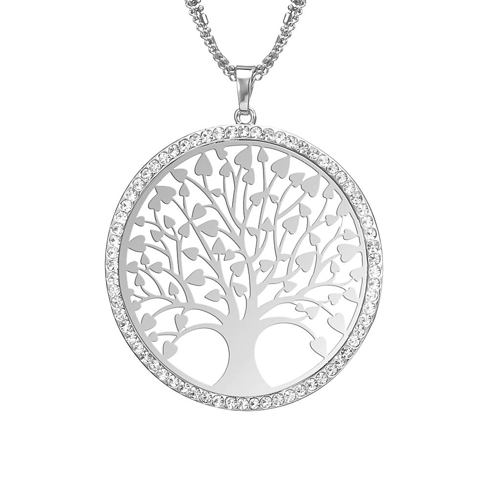 Crystal Big Round Tree Of Life Pendant Necklace for Women Multilayer Chains Long Necklace Jewelry For Women Bijoux Jewelry Gifts
Crystal Big Round Tree Of Life Pendant Necklace for Women Multilayer Chains Long Necklace Jewelry For Women Bijoux Jewelry Gifts