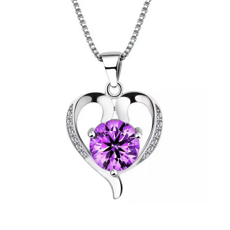 100% 925 sterling silver romantic love heart shiny crystal ladies`pendant necklace jewelry short box chains no fade female gift
100% 925 sterling silver romantic love heart shiny crystal ladies`pendant necklace jewelry short box chains no fade female gift