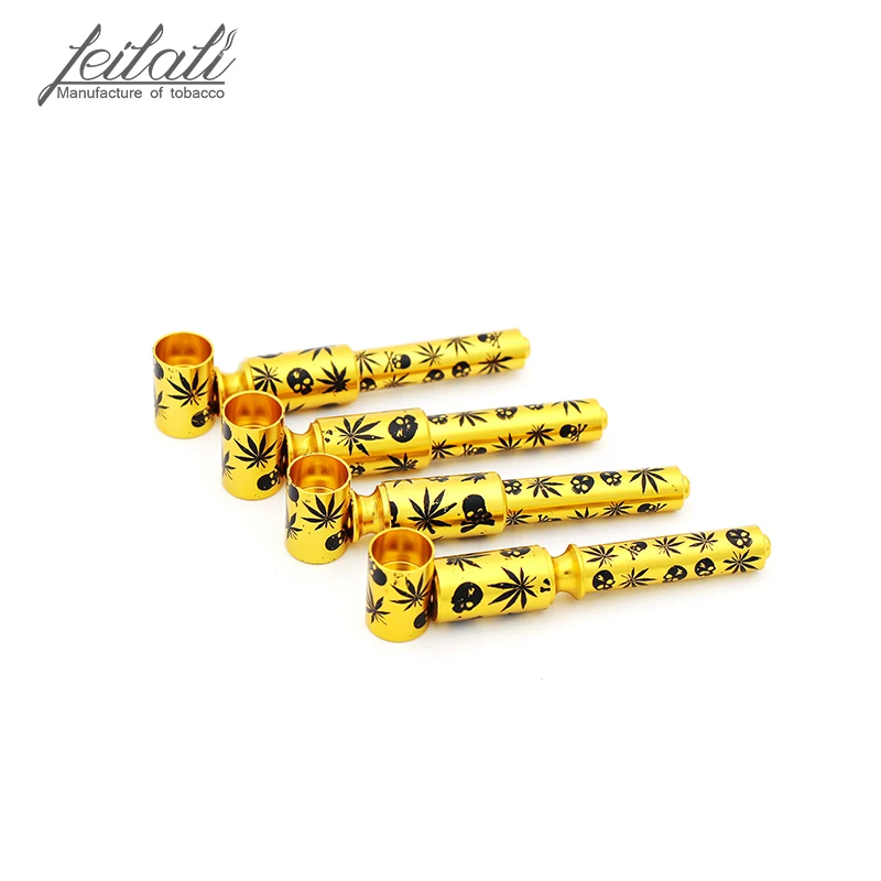 New personality trend gold spray paint skeleton tobacco pipe, 90mm metal European and American popular leaf pattern tobacco pipe
New personality trend gold spray paint skeleton tobacco pipe, 90mm metal European and American popular leaf pattern tobacco pipe