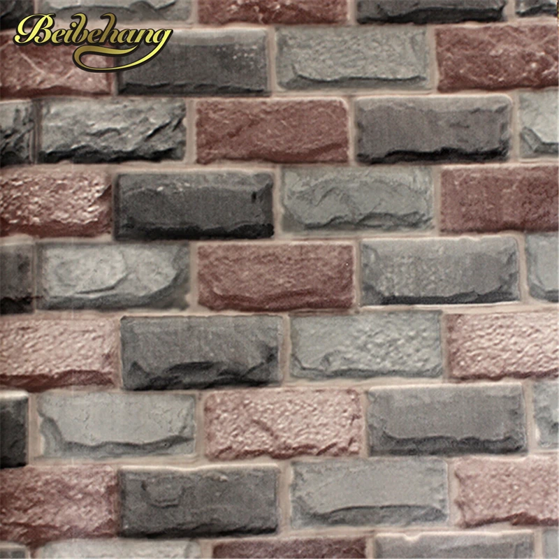 

beibehang Thickening brick wall wallpaper for walls rustic TV background brick wall paper rolls, Papel de parede infantil