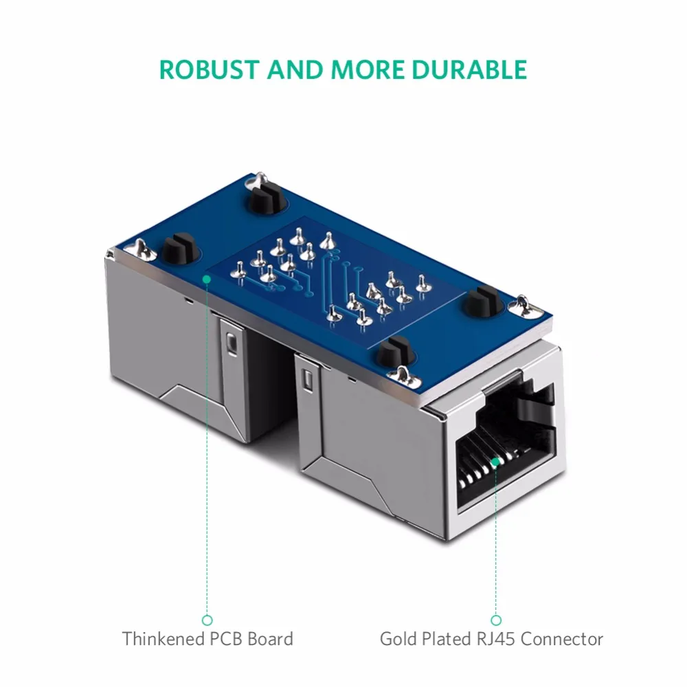 Коннектор Ugreen RJ45 Cat7/6/5e Ethernet адаптер 8P8C освещение сети для кабеля разъем Мама