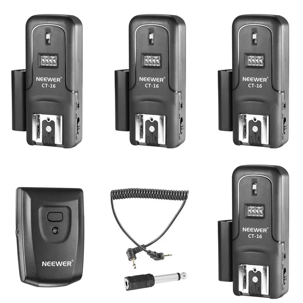 Neewer 16 Channels Wireless Radio Flash Speedlite Studio Trigger Set Including Transmitter and Receivers, Fit for Canon Nikon
Neewer 16 Channels Wireless Radio Flash Speedlite Studio Trigger Set Including Transmitter and Receivers, Fit for Canon Nikon