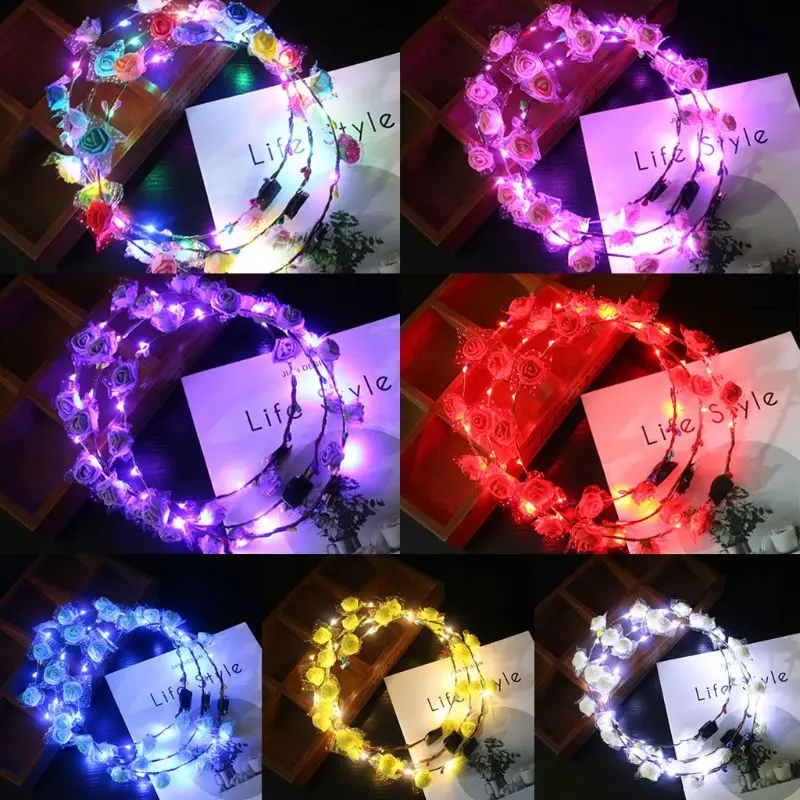 Hawaii Vacation Women Girls LED Glowing Foam Flower Headband Wedding Party Flashing Garland Wreath Masquerade Luminous Hairband
Hawaii Vacation Women Girls LED Glowing Foam Flower Headband Wedding Party Flashing Garland Wreath Masquerade Luminous Hairband