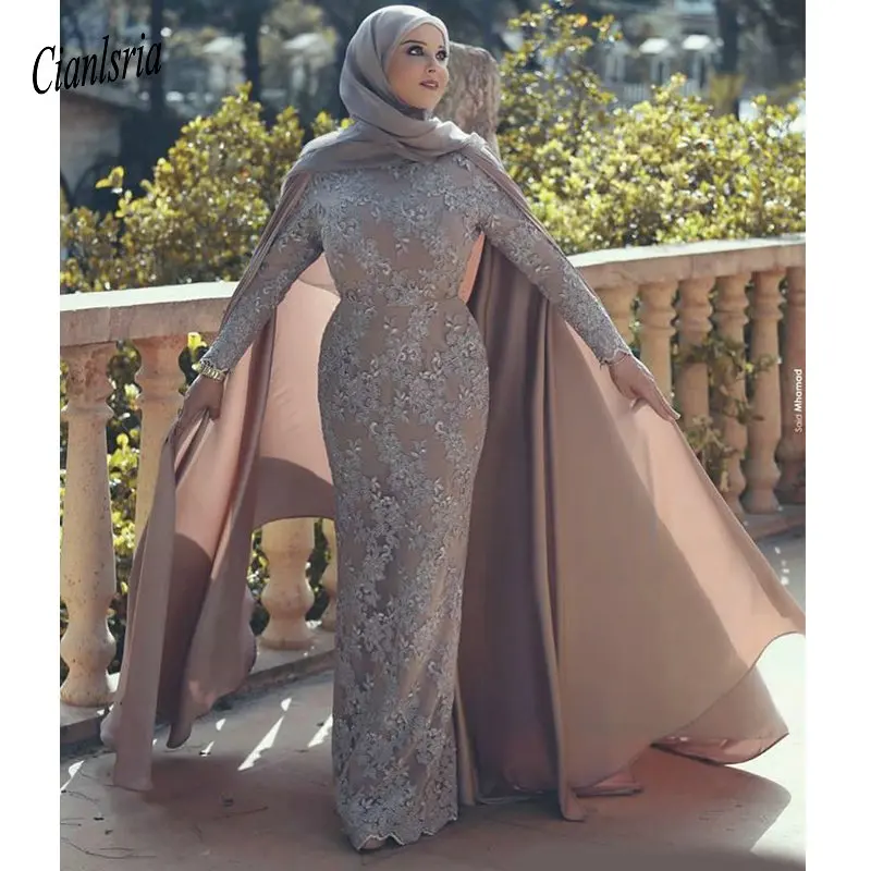 Muslim Appliques Lace Beading Evening Dresses Long Sleeves Sheath Sexy Vintage Formal Evening Party Dress
Muslim Appliques Lace Beading Evening Dresses Long Sleeves Sheath Sexy Vintage Formal Evening Party Dress