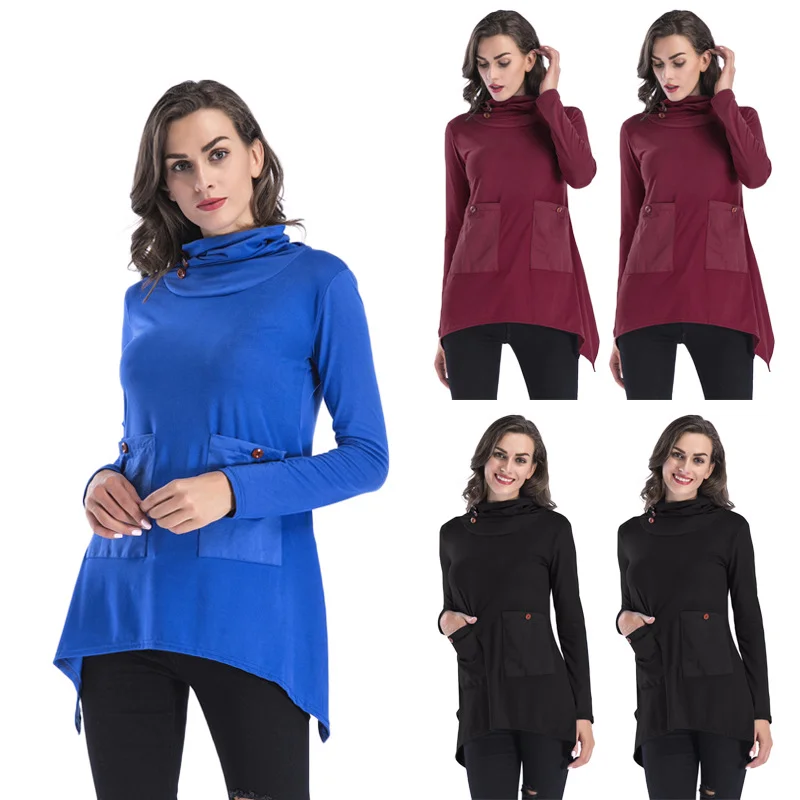 Cotton Women Long Sleeve T-Shirt 2019 New Fashion Women Irregular Loose Solid Color T Shirts Autumn Female Casual Tops And Shirt
Cotton Women Long Sleeve T-Shirt 2019 New Fashion Women Irregular Loose Solid Color T Shirts Autumn Female Casual Tops And Shirt