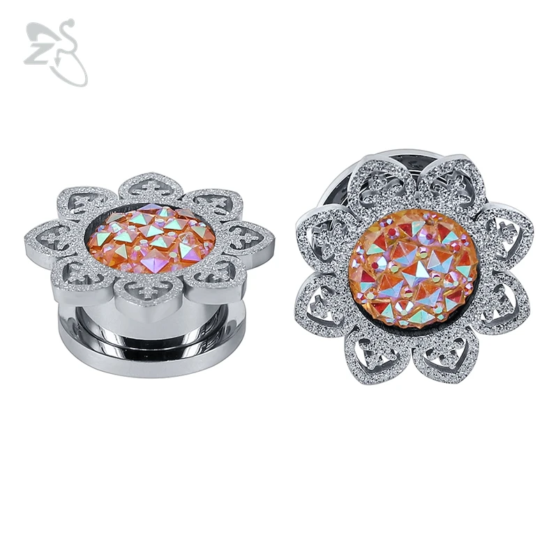 ZS Flower Shape Ear Tunnel Plug AA Polish 316 Stainless Steel Ear Expander Body piercing Jewelry Shiny Pink Crystal Ear Plugs
ZS Flower Shape Ear Tunnel Plug AA Polish 316 Stainless Steel Ear Expander Body piercing Jewelry Shiny Pink Crystal Ear Plugs