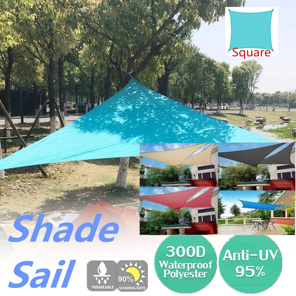2x2 2.5x2.5 3x3 3.6x3.6 4x4 Sky Blue 300D 160GSM Polyester Oxford Fabric Shade Sail Sun Outdoor Square Hiking Yard Sail Awning
2x2 2.5x2.5 3x3 3.6x3.6 4x4 Sky Blue 300D 160GSM Polyester Oxford Fabric Shade Sail Sun Outdoor Square Hiking Yard Sail Awning