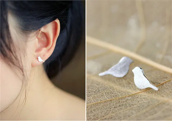 Серьги гвоздики в виде птиц 1 пара|bird stud earrings|fashion earringsstud earrings |