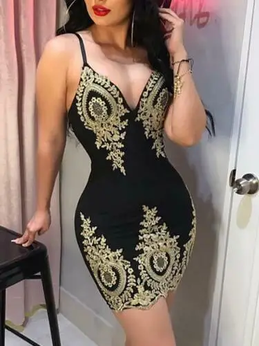 Women's Spaghetti Bandage Bodycon Party Club Short Mini Dress Ladies Skinny Slim V-neck Mini Dresses Female Clothing
Women's Spaghetti Bandage Bodycon Party Club Short Mini Dress Ladies Skinny Slim V-neck Mini Dresses Female Clothing