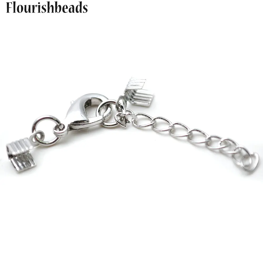 Rhodium Color 11mm Lobster Clasps with Square Cord Claw 1 inch Extender Chains fit necklace thread making Jewelry Findings
Rhodium Color 11mm Lobster Clasps with Square Cord Claw 1 inch Extender Chains fit necklace thread making Jewelry Findings