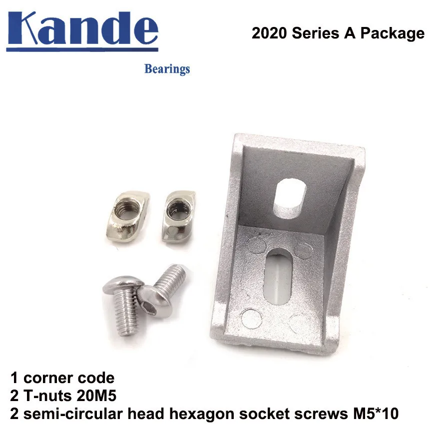 1 set 2020 corner fitting angle aluminum 20 x 20 L connector bracket fastener with slider nut T-nut semi-circular head hex bolt
1 set 2020 corner fitting angle aluminum 20 x 20 L connector bracket fastener with slider nut T-nut semi-circular head hex bolt