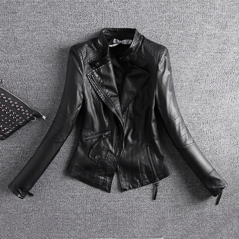 4XL New Spring Autumn PU Leather stand collar Zipper Motorcycle short PU Jackets
4XL New Spring Autumn PU Leather stand collar Zipper Motorcycle short PU Jackets
