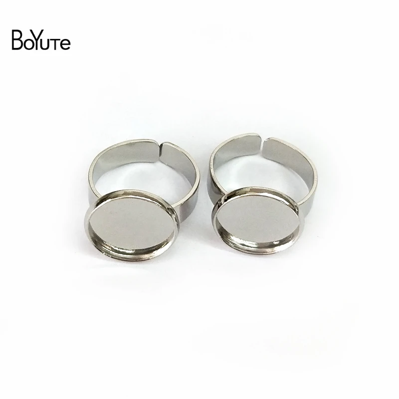 

BoYuTe (20 Pieces/Lot) Round 10MM 12MM 14MM 16MM 18MM 20MM Cabochon Base Adjustable Ring Blanks Setting Diy Jewelry Accessories