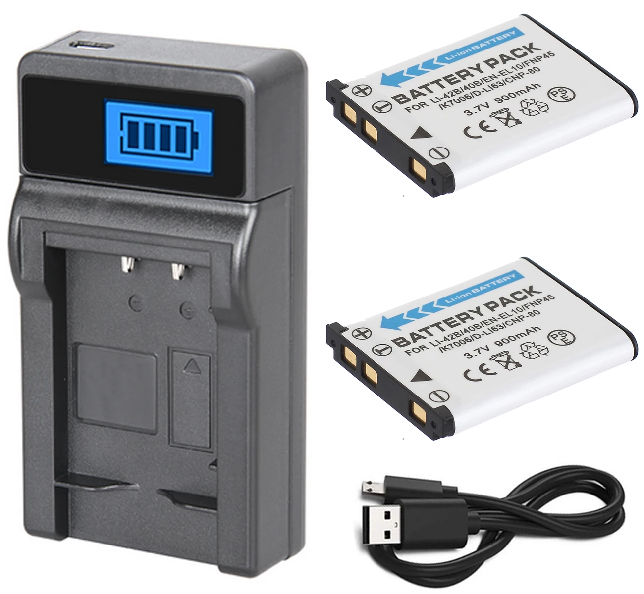 Rechargeable Lithium-ion Battery (2-Pack) + Charger For Fujifilm NP-45, NP-45A, NP45A, NP-45B, NP45B, NP-45A/B, NP-45S, NP45S
Rechargeable Lithium-ion Battery (2-Pack) + Charger For Fujifilm NP-45, NP-45A, NP45A, NP-45B, NP45B, NP-45A/B, NP-45S, NP45S