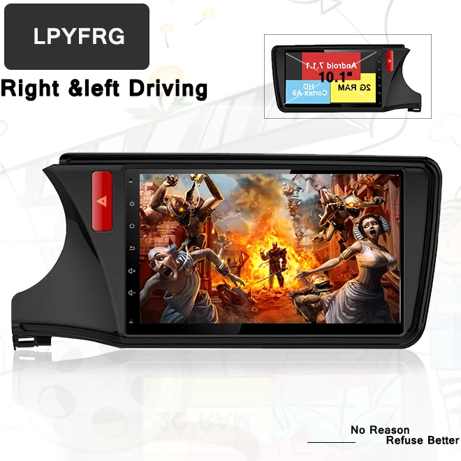 Восьмиядерный 4 Гб RAM 64 ROM 10 1 "android 0 4G WIFI DAB автомобильный dvd плеер для Honda City 2 2014 2015