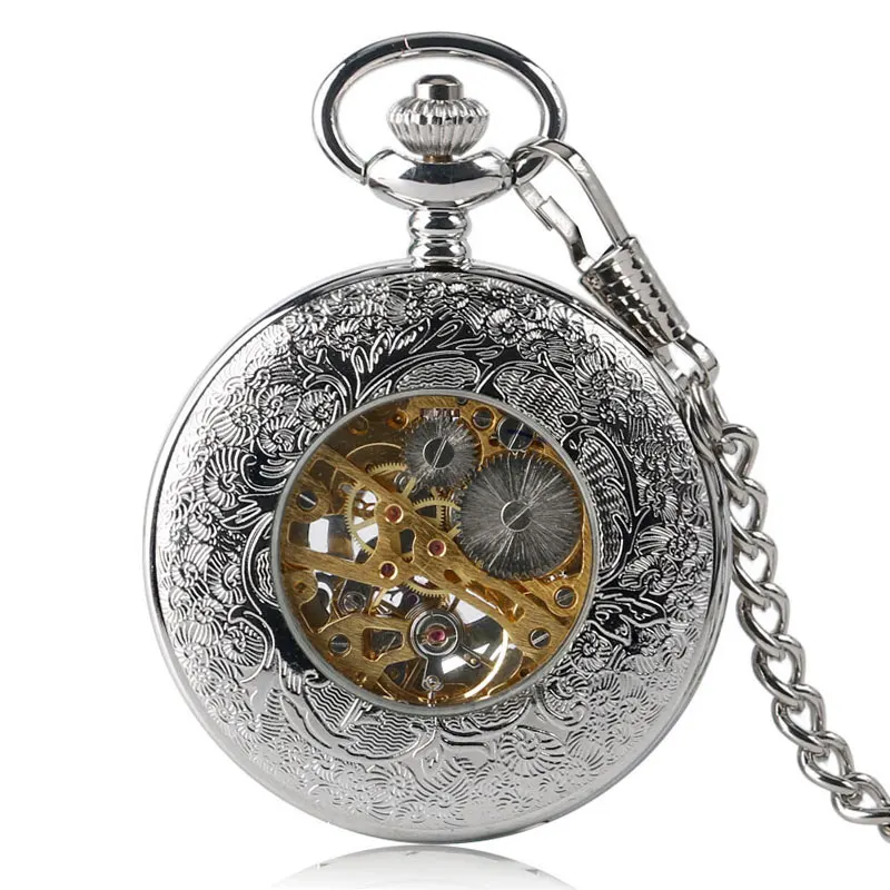 Hollow Exquisite Stylish Luxury Silver Pocket Watch Pendant Women Men Mechanical Hand Winding Steampunk Fob Chain Retro Gift
Hollow Exquisite Stylish Luxury Silver Pocket Watch Pendant Women Men Mechanical Hand Winding Steampunk Fob Chain Retro Gift