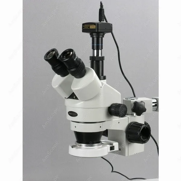 Trinocular LED Boom Stand Microscope--AmScope Supplies Stereo Zoom Microscope + USB Digital Camera | Инструменты