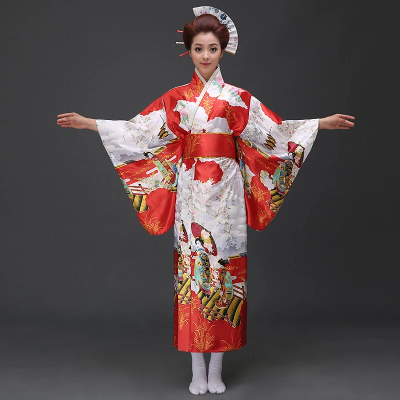 Promotion Red Female Sexy Silk Kimono Japanese Vintage Yukata With Obi Novelty Floral Evening Dress One size 021504
Promotion Red Female Sexy Silk Kimono Japanese Vintage Yukata With Obi Novelty Floral Evening Dress One size 021504