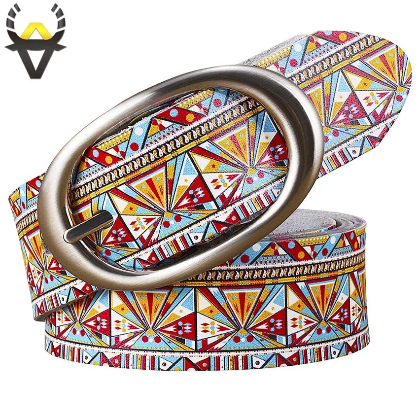 Fashion genuine leather belts for women Printing geometric belt woman Quality Pin buckle cow skin strap female width 3.5 cm
Fashion genuine leather belts for women Printing geometric belt woman Quality Pin buckle cow skin strap female width 3.5 cm