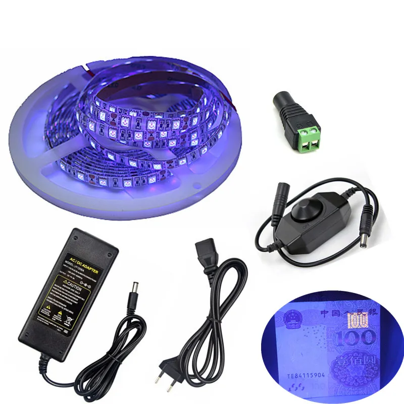 12V UV 395-405nm LED Strip Flexible Black Light 5050 Ultraviolet Waterproof Tape Lamp+Power Supply For DJ Fluorescence Party
12V UV 395-405nm LED Strip Flexible Black Light 5050 Ultraviolet Waterproof Tape Lamp+Power Supply For DJ Fluorescence Party