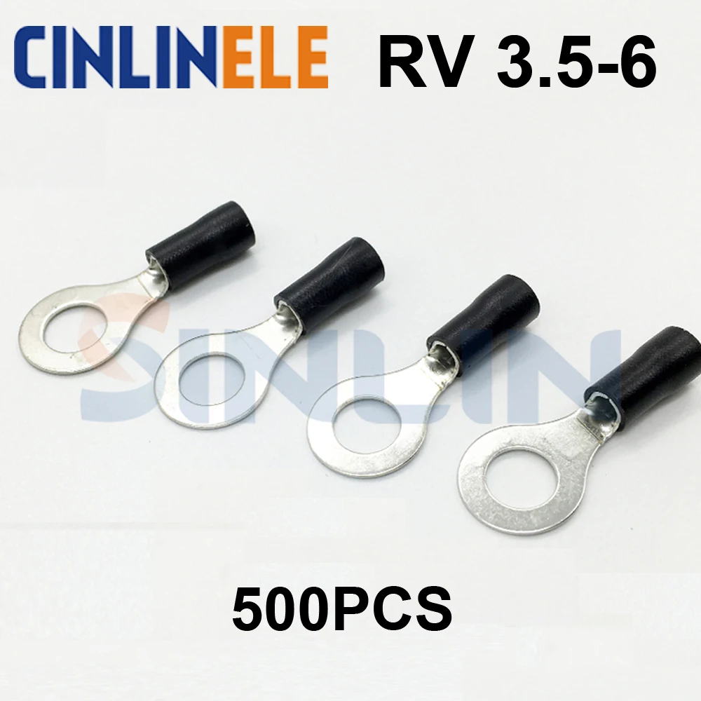 500pcs Crimp Terminal RV3.5-6 14-12AWG 2.63-4.6mm^2 Crimp terminals black Ring Terminal Brass RV3-6
500pcs Crimp Terminal RV3.5-6 14-12AWG 2.63-4.6mm^2 Crimp terminals black Ring Terminal Brass RV3-6