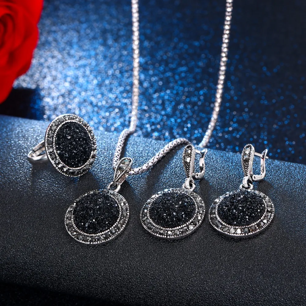 VKME Vintage Crystal Round Jewelry for Women Charm Necklace Earrings Color Black Fashion Party Earring Jewelry New arrival
VKME Vintage Crystal Round Jewelry for Women Charm Necklace Earrings Color Black Fashion Party Earring Jewelry New arrival