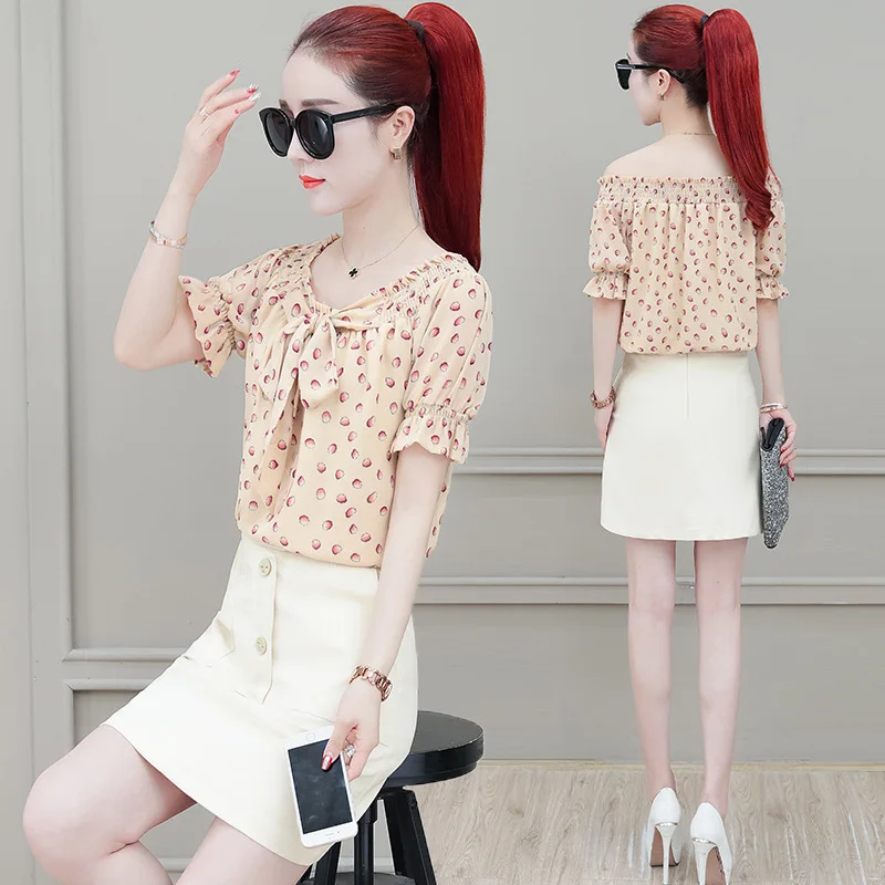 Temperament suit 2019 summer new Korean version of the slim slimming fashion chiffon shirt skirt wild women's two-piece suit
Temperament suit 2019 summer new Korean version of the slim slimming fashion chiffon shirt skirt wild women's two-piece suit
