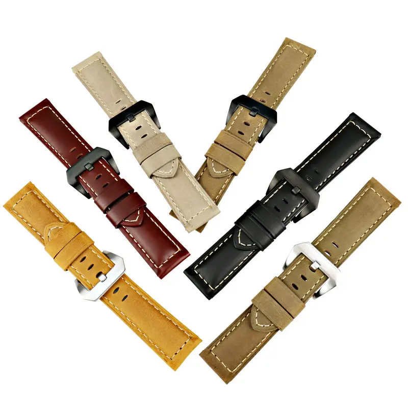 MAIKES Vintage genuine leather watchband 22mm 24mm 26mm mens watch belt wheat watch strap wristband for Panerai
MAIKES Vintage genuine leather watchband 22mm 24mm 26mm mens watch belt wheat watch strap wristband for Panerai