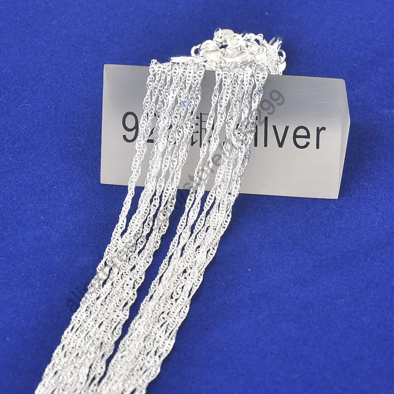 Fast 10Pcs Lot 16"-30" 925 Pure Solid Sterling Silver Jewelry Water Wave Singapore Necklace Chain With Lobster Clasps
Fast 10Pcs Lot 16"-30" 925 Pure Solid Sterling Silver Jewelry Water Wave Singapore Necklace Chain With Lobster Clasps