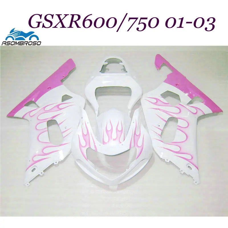 ABS Fairings Kit For Suzuki GSX R600 GSXR750 2001-2003 Fairing GSXR600 01-03 R750 white pink flames aftermarket Motorcycle parts
ABS Fairings Kit For Suzuki GSX R600 GSXR750 2001-2003 Fairing GSXR600 01-03 R750 white pink flames aftermarket Motorcycle parts