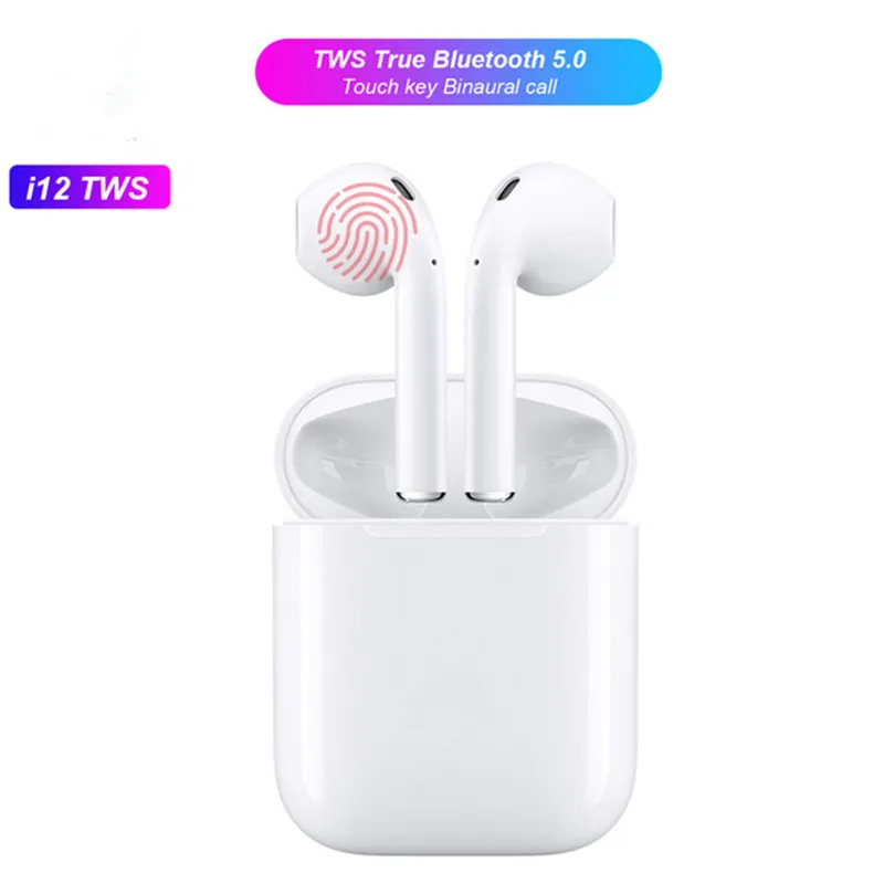 I12 tws Bluetooth наушники беспроводные с сенсорным управлением 3D объемный звук и