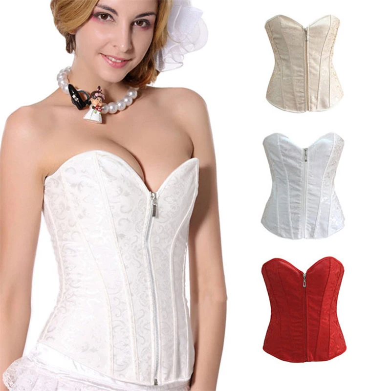 2016 New Wholesale White Red Khaki Jacquard Front Zipper Sexy Womens Overbust Corsets Waist Trainer Corset Body Shaper XS-2XL
2016 New Wholesale White Red Khaki Jacquard Front Zipper Sexy Womens Overbust Corsets Waist Trainer Corset Body Shaper XS-2XL