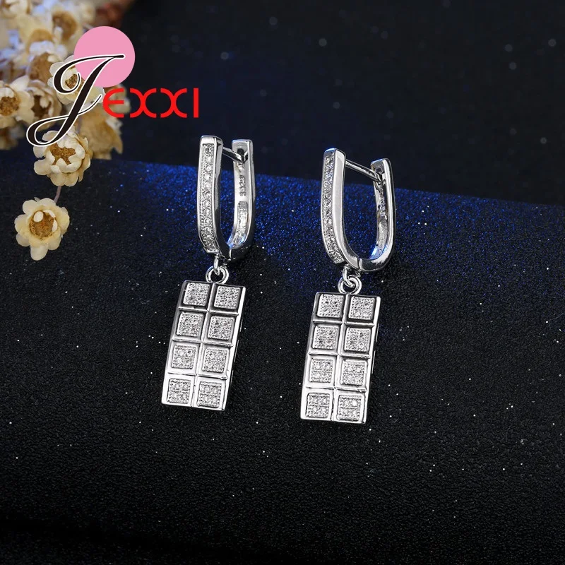 Geometric Rectangle Shape Punk Styl Fashion 925 Sterling Silver Jewelry Set For Woman Cubic Zircon Dangle Earring Necklace
Geometric Rectangle Shape Punk Styl Fashion 925 Sterling Silver Jewelry Set For Woman Cubic Zircon Dangle Earring Necklace