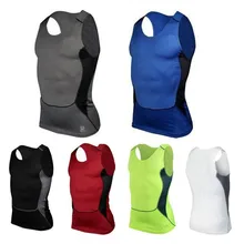 S-XXL Mens Running Vest Gym Sleeveless Shirt Fitness Sports Tight compression T-shirts gym high quality sports Vest