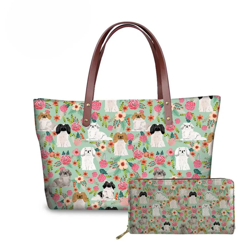 NOISYDESIGNS Women 2pcs/set Handbags Pekingese Dog Printing Shoulder Tote Bags Ladies Luxury Design Hand Bag Female Sac A Dos
NOISYDESIGNS Women 2pcs/set Handbags Pekingese Dog Printing Shoulder Tote Bags Ladies Luxury Design Hand Bag Female Sac A Dos