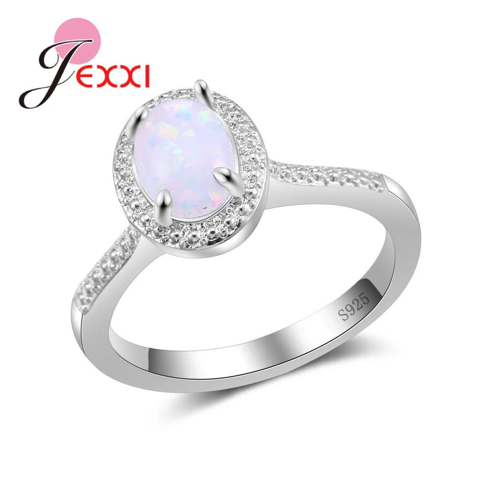 Genuine 925 Sterling Silver High-End Oval White Fire Opal Inlaid Fashion Women Anniversary Party Band Rings Jewelry Hot
Genuine 925 Sterling Silver High-End Oval White Fire Opal Inlaid Fashion Women Anniversary Party Band Rings Jewelry Hot