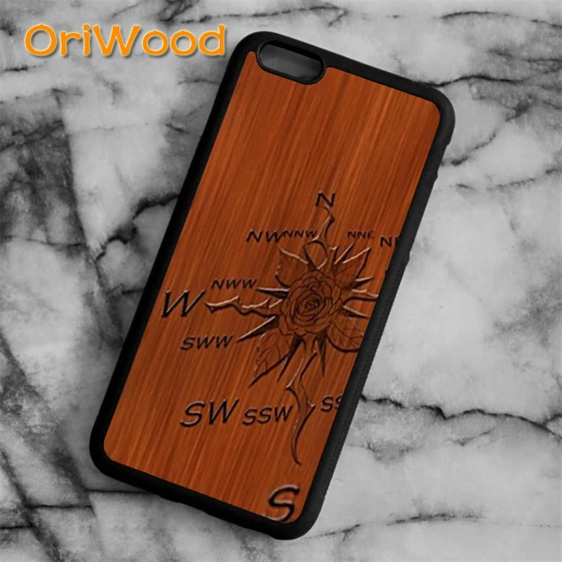 Деревянный чехол OriWood Compass для iPhone 5 6 s 7 8 plus X XR XS 11 12 pro max Samsung Galaxy S6 S7 edge S8 S9 S10 plus|cover for