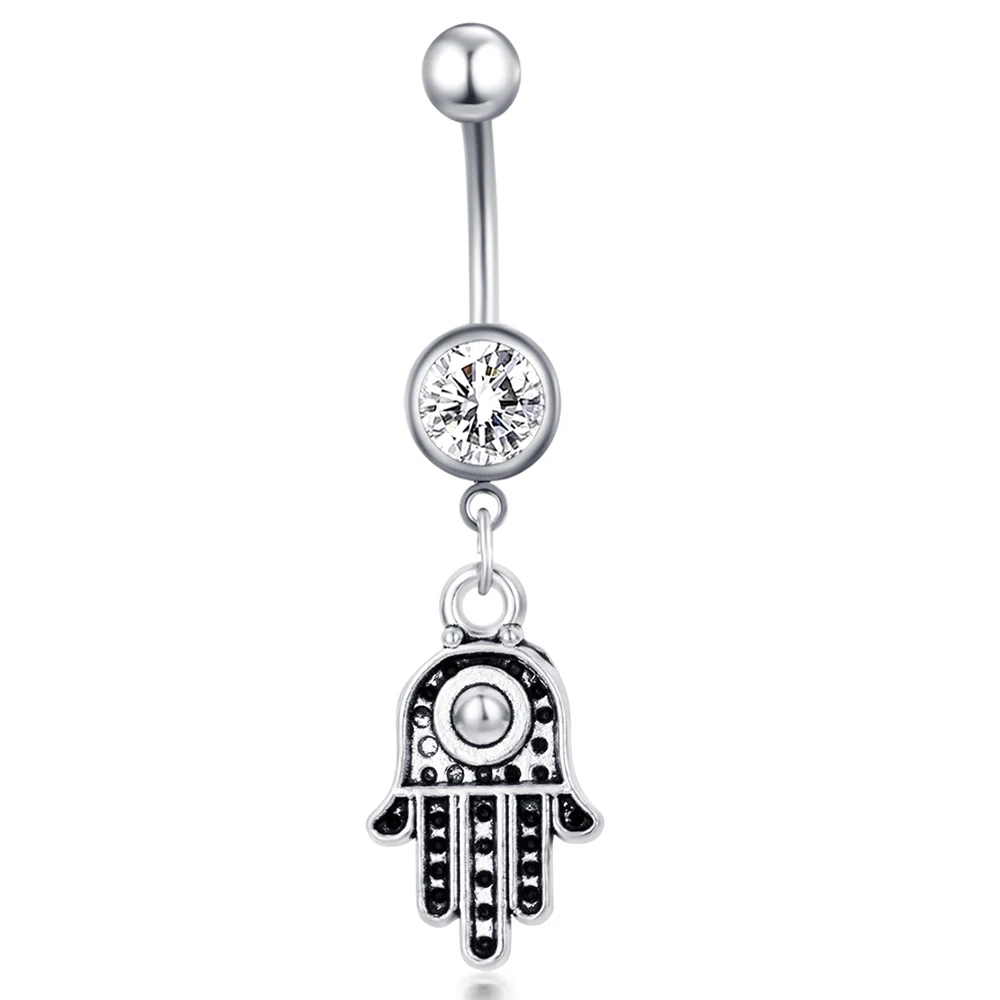 1pc Sexy Dangling Navel Belly Button Rings Piercing Crystal Surgical Steel 14g Woman Body Jewelry Barbell | Украшения и