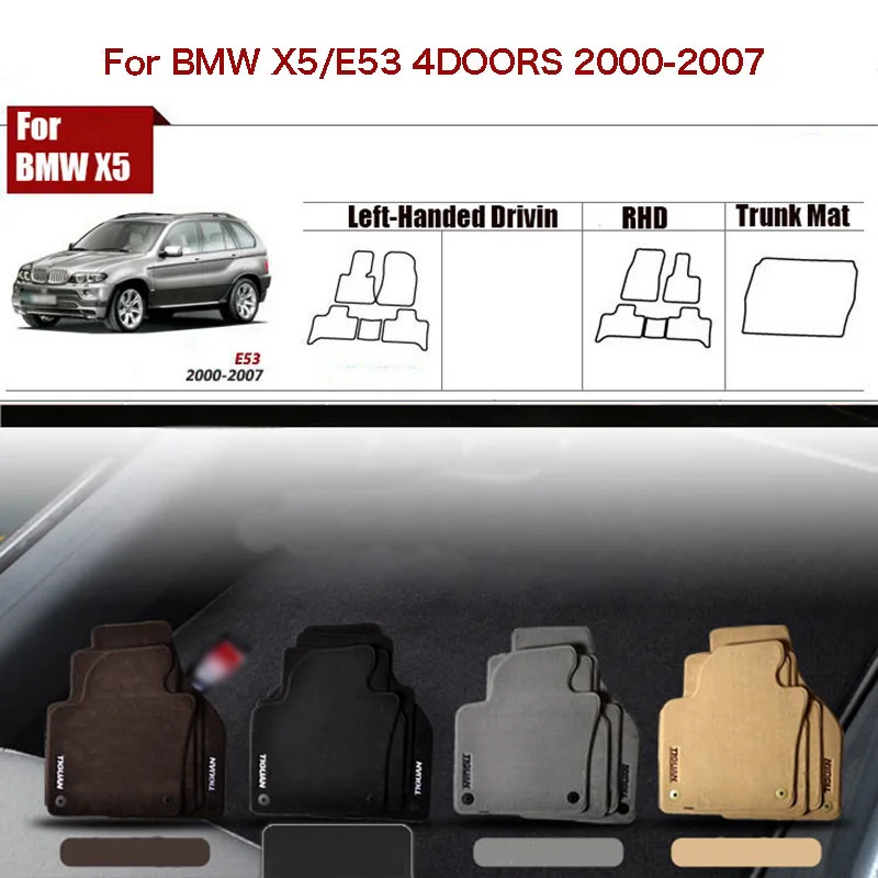 5pcs Custom Made 1/2" Thickness Solid Nylon Interior Odorless Floor Carpet Mats Cover Fitted For BMW X5 E53
5pcs Custom Made 1/2" Thickness Solid Nylon Interior Odorless Floor Carpet Mats Cover Fitted For BMW X5 E53