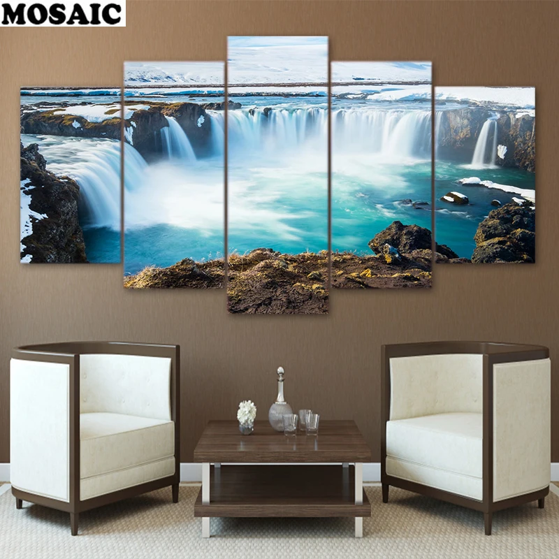 Canvas Home Decor diamond painting 5 Pieces Iceland Paintings Godafoss Waterfall Landscape Pictures full diamond embroidery
Canvas Home Decor diamond painting 5 Pieces Iceland Paintings Godafoss Waterfall Landscape Pictures full diamond embroidery