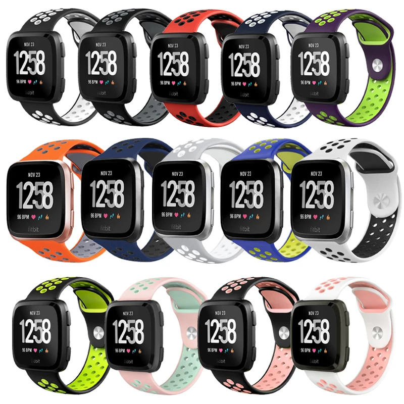 Спортивные силиконовые сменные дышащие ремешки Fitbit Versa для новых умных фитнес
