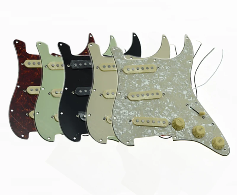 6 цветов загруженные Предварительно Проводные ST Strat Pickguard w/звукосниматель