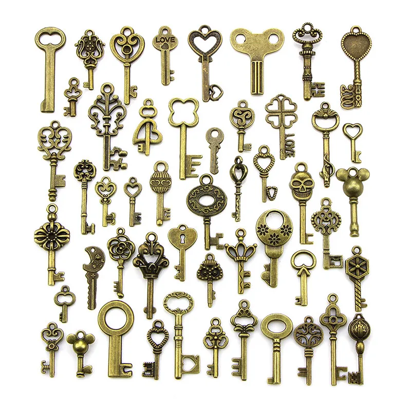 Mix Antique Bronze Old Look Bronze Keys Vintage Pendant Metal Charms Decorations Diy Pendant Jewelry Findings 50PCS
Mix Antique Bronze Old Look Bronze Keys Vintage Pendant Metal Charms Decorations Diy Pendant Jewelry Findings 50PCS