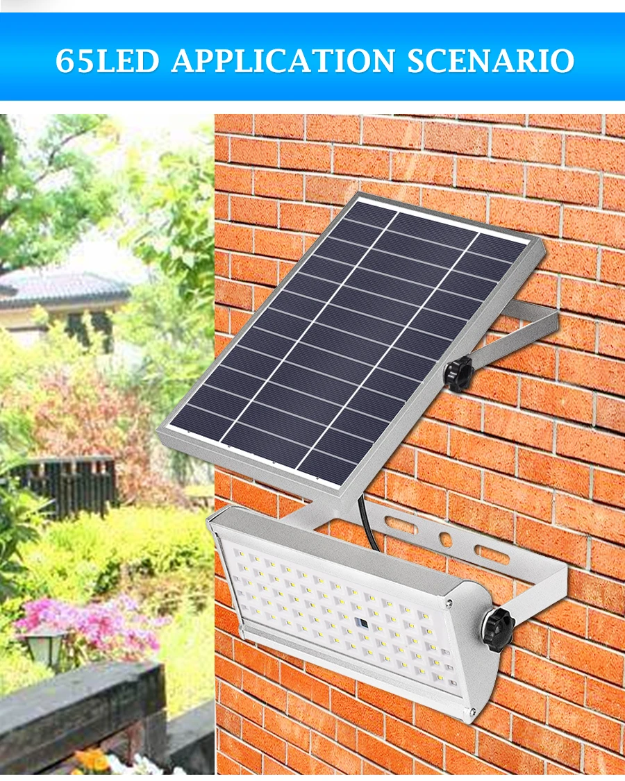 1500lm Solar Night Light 65 Leds Outdoor Garden Waterproof Lamp Lighting Two Working Mode With Remote Control Motion Sensor
1500lm Solar Night Light 65 Leds Outdoor Garden Waterproof Lamp Lighting Two Working Mode With Remote Control Motion Sensor