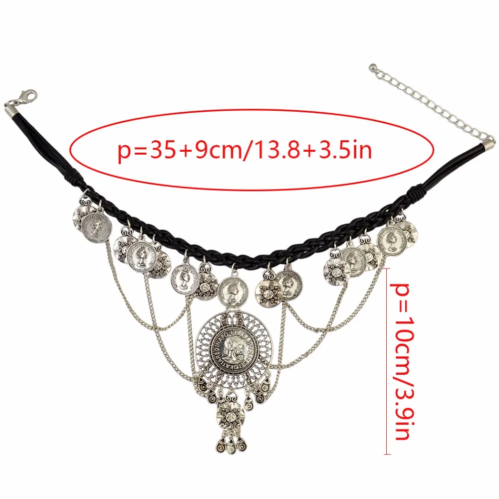Bohemian Vintage Carved Queen Coins Tassel Pendant Black Leather Chain Choker Long Necklace Women Girls Fashion Jewelry
Bohemian Vintage Carved Queen Coins Tassel Pendant Black Leather Chain Choker Long Necklace Women Girls Fashion Jewelry