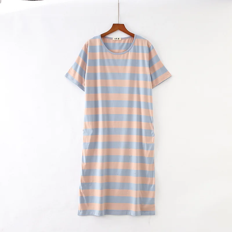 Sweet Girl Nightdress Nightgown Summer NEW Short Sleeve Home Shirt Loose O-Neck Sleep Dress Comfortable Cotton Striped Sleepwear
Sweet Girl Nightdress Nightgown Summer NEW Short Sleeve Home Shirt Loose O-Neck Sleep Dress Comfortable Cotton Striped Sleepwear