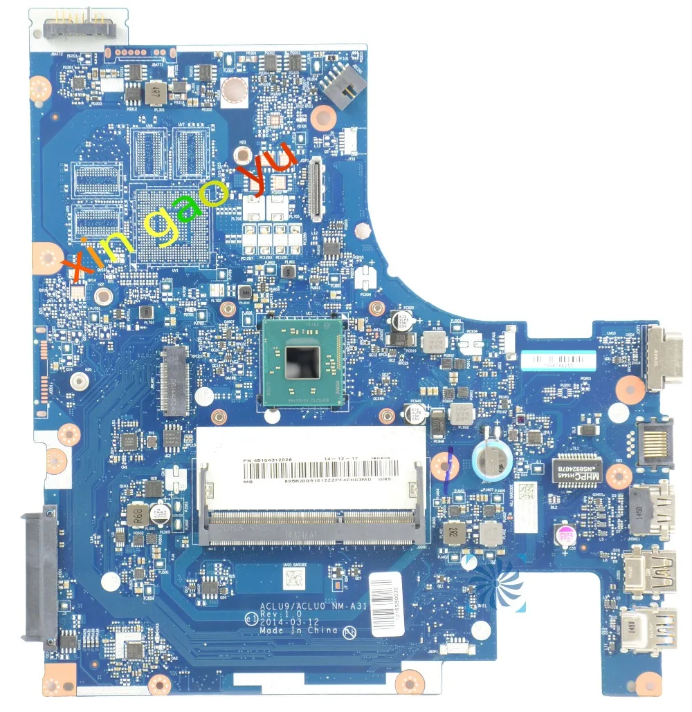 Laptop Motherboard ACLU9 / ACLU0 NM-A311 for Lenovo G50-30 Motherboard (N2940 CPU onboard )
Laptop Motherboard ACLU9 / ACLU0 NM-A311 for Lenovo G50-30 Motherboard (N2940 CPU onboard )