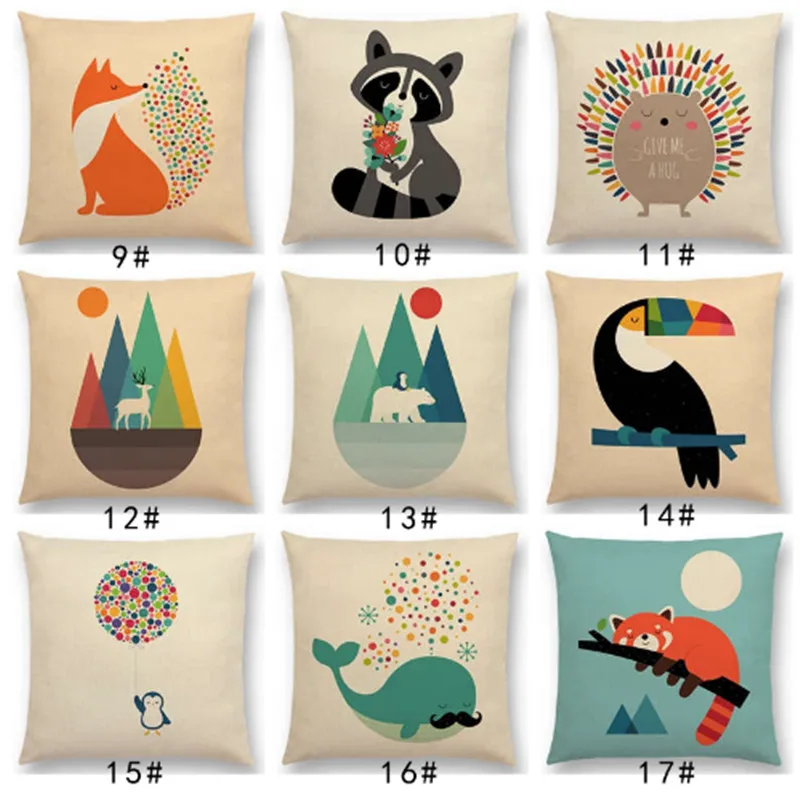 Latest Cute Cartoon Animals Unicorn Tigers Lion Hedgehog Raccoon Elephant Fox Toucan Cat Cushion Cover Sofa Throw Pillow case
Latest Cute Cartoon Animals Unicorn Tigers Lion Hedgehog Raccoon Elephant Fox Toucan Cat Cushion Cover Sofa Throw Pillow case